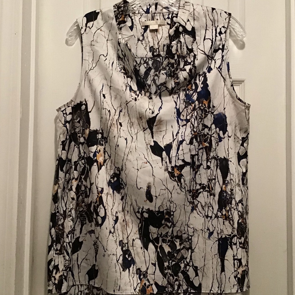 Cooper & Ella size L shell blouse mandarin collar